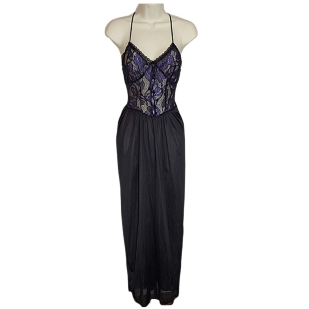 Petra Fashions Slip Dress Lingerie Lace Bodice Purple Size S - Picture 11 of 11